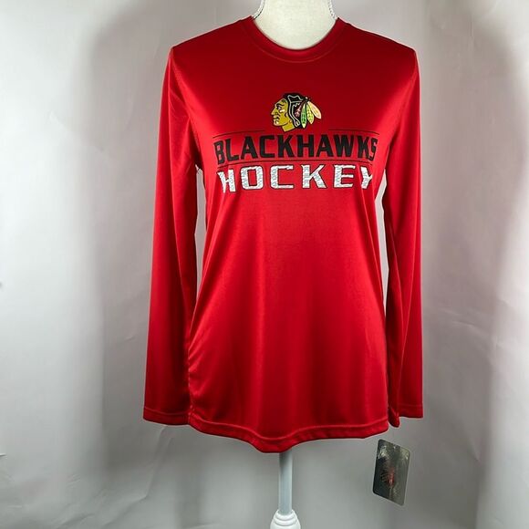 NHL Chicago Blackhawks Boys' Long Sleeve Red T-Shirt - Picture 1 of 6